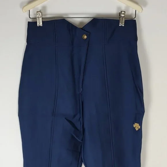 Vintage Descente Ski/Snow Pants High Waist Stirrups Navy Blue/Black Size 12 - Picture 4 of 11